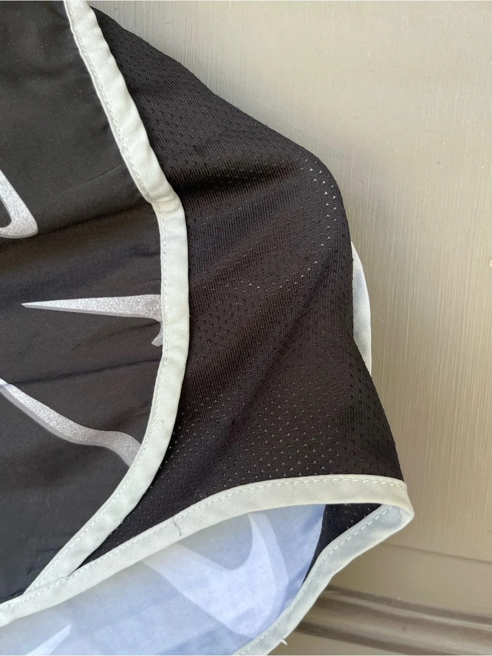 Nike Black Shorts with White Swoosh Print